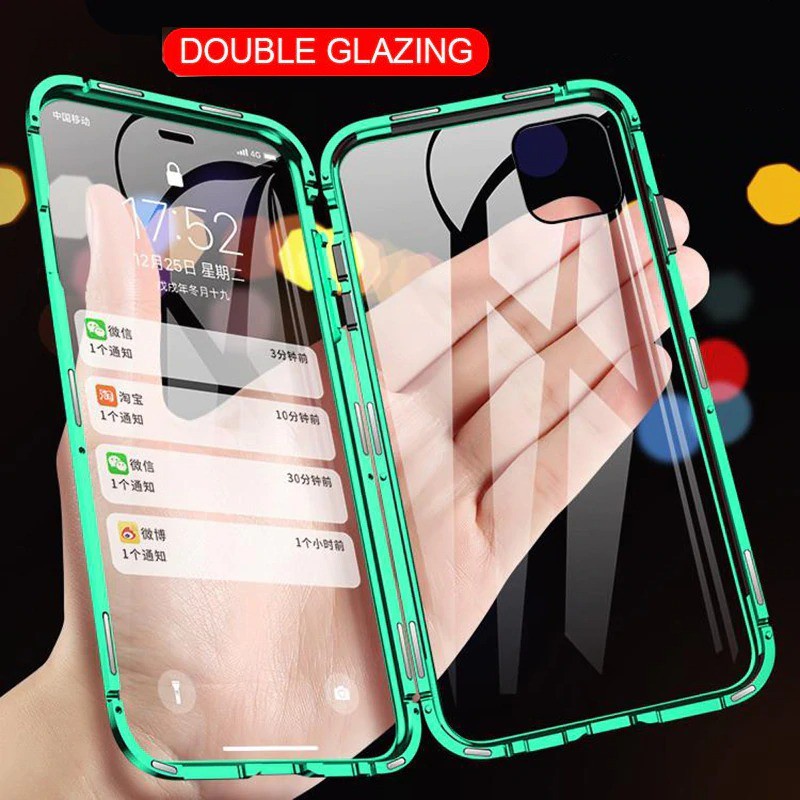 Iphone 6 6+ 7 7+ 8 8+ X Xs Xr Xsmax 11 11Pro 11ProMax Magnetic Case Double Glass