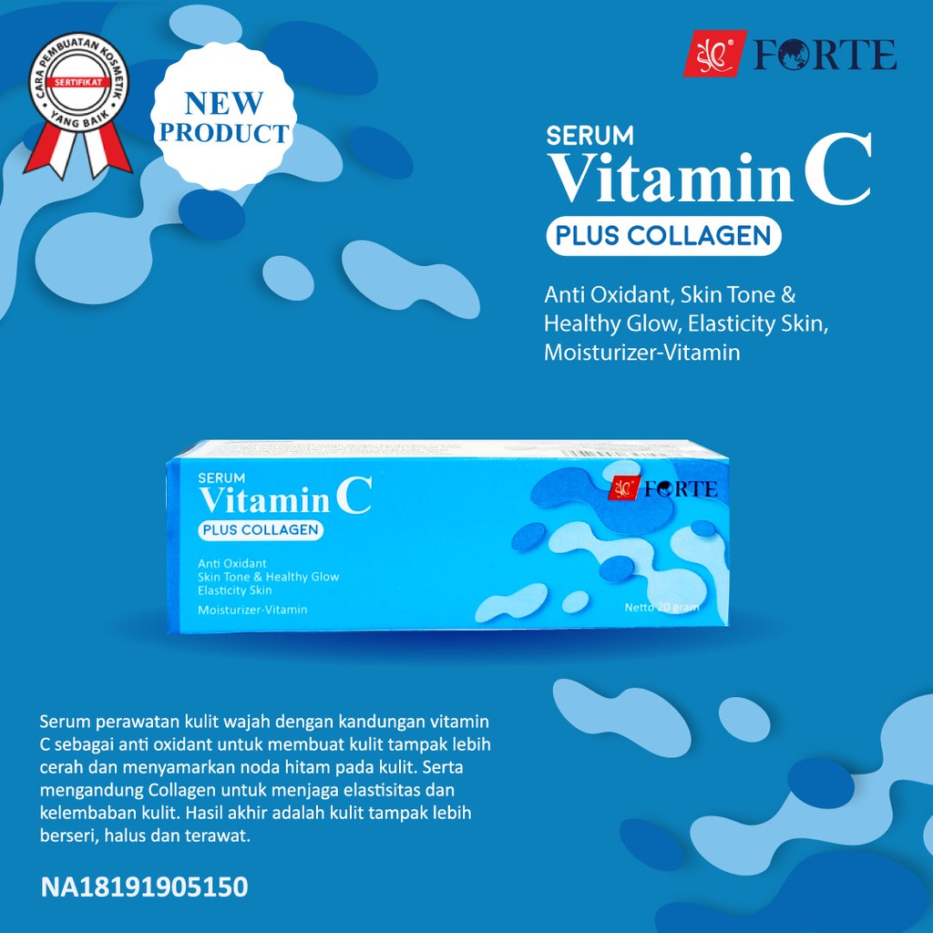 [COD] SYB FORTE SERUM VITAMIN C + COLLAGEN BIRU | Glowing with Brightening Effect &amp; Anti Aging Serum