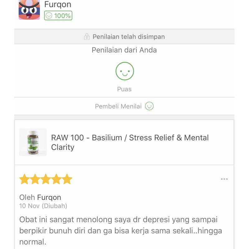 RAW 100 Basilium / Stres, Darah Tinggi, Bipolar, obat herbal kemangi-1