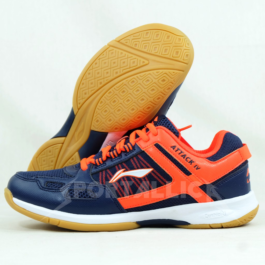  Sepatu  Badminton  Li Ning  LiNing  AYTP056 Attack IV Navy 