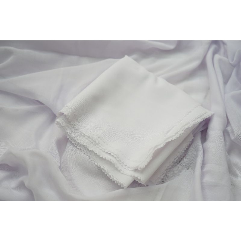 [ COD ] JILBAB SYAR'I AZZAHRA SEGIEMPAT DIAMOND LASERCUT JUMBO 130x130-White