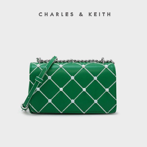 TAS SELEMPANG WANITA CHARLES & KEITH CLUTCH CNK-4353 GREEN ORIGINAL IMPORT BATAM TERMURAH