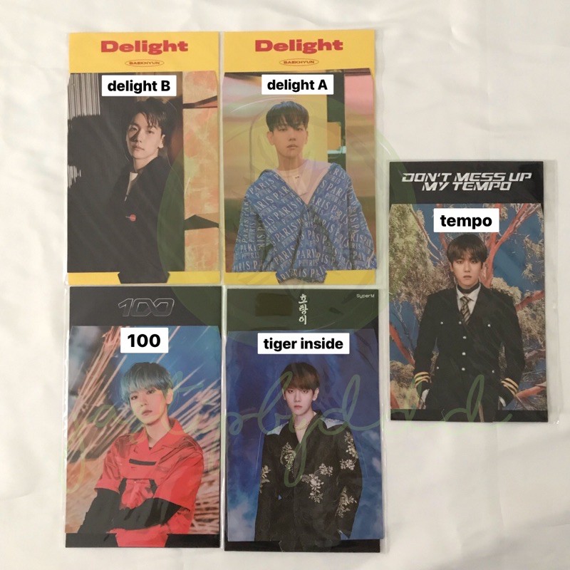 STANDEE SET EXO BAEKHYUN DELIGHT TEMPO HOLO BBH DMUMT HOLOGRAM PC PHOTOCARD SUPERM 100 TIGER INSIDE