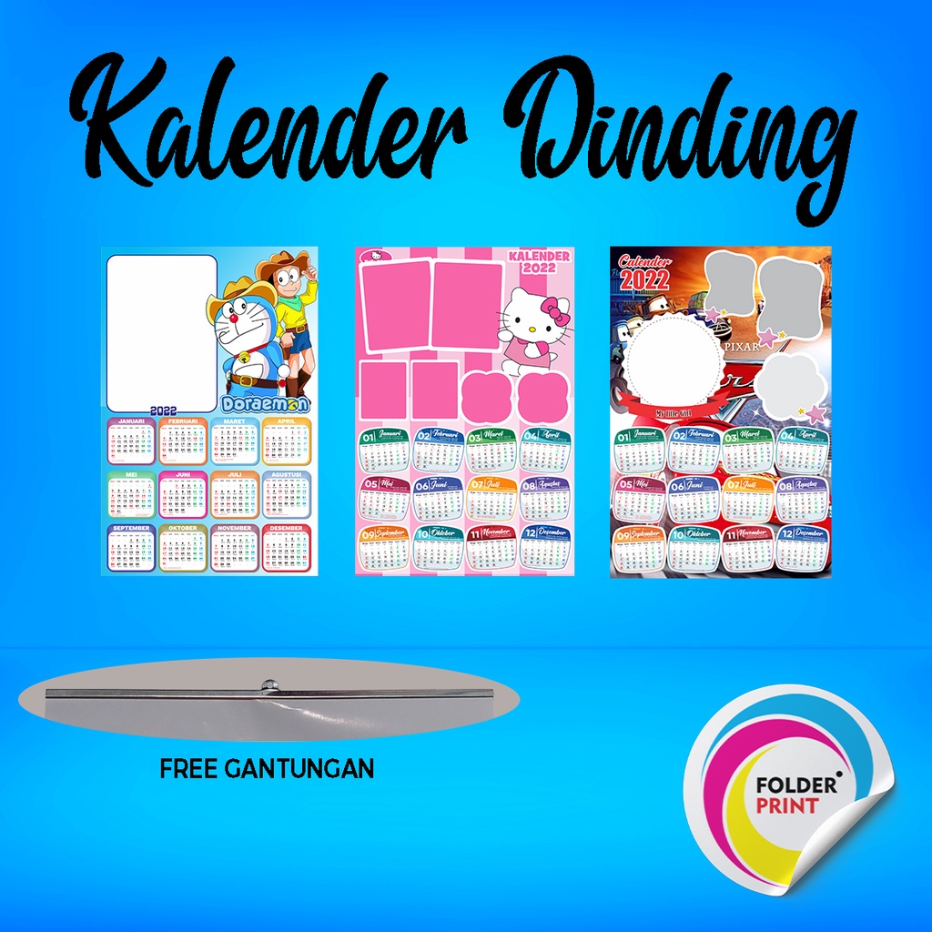 Cetak Kalender Dinding Custom Karakter Foto Free Desain Part 2