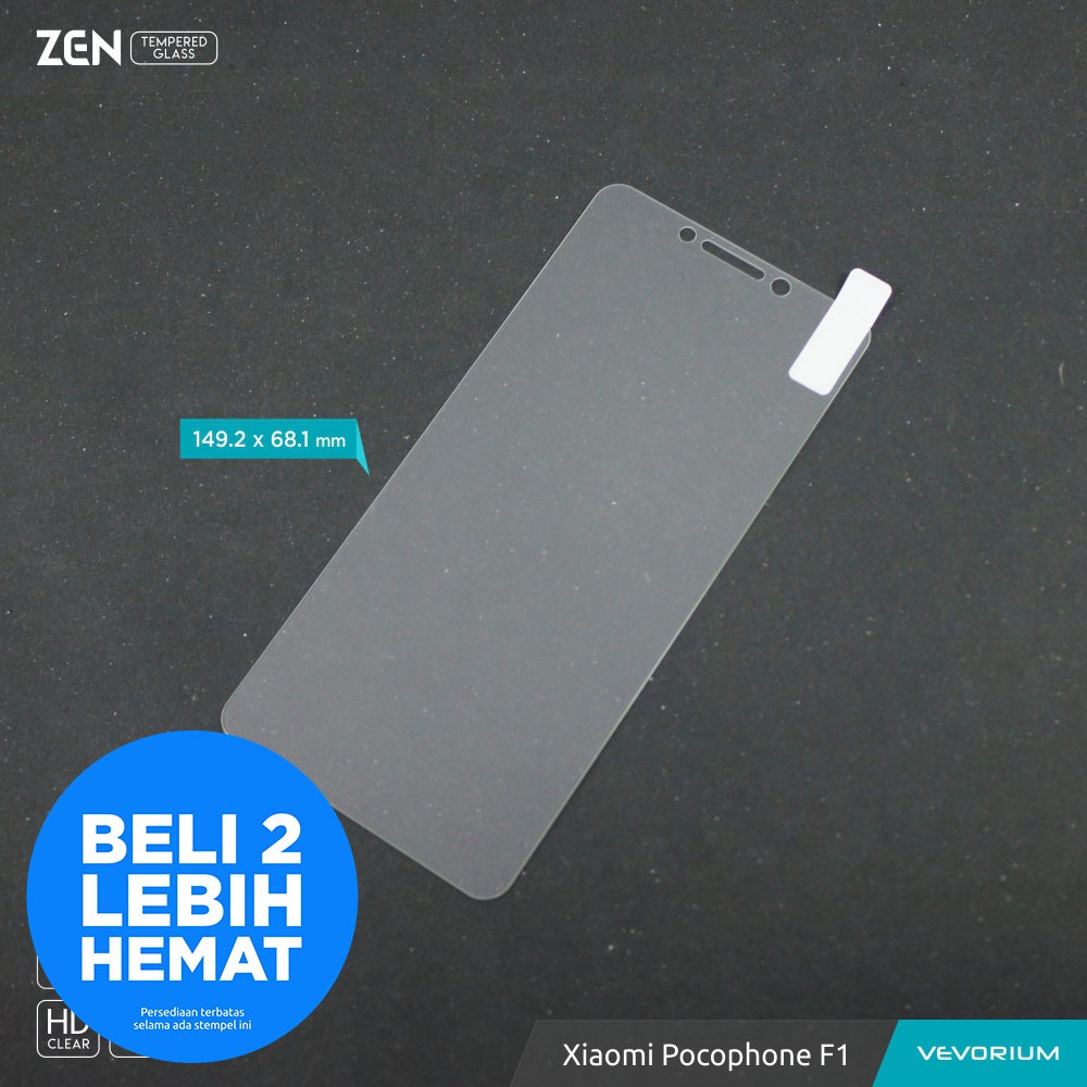 VEVORIUM ZEN 2.5D Xiaomi Pocophone F1 Clear Tempered Glass Anti Gores Kaca