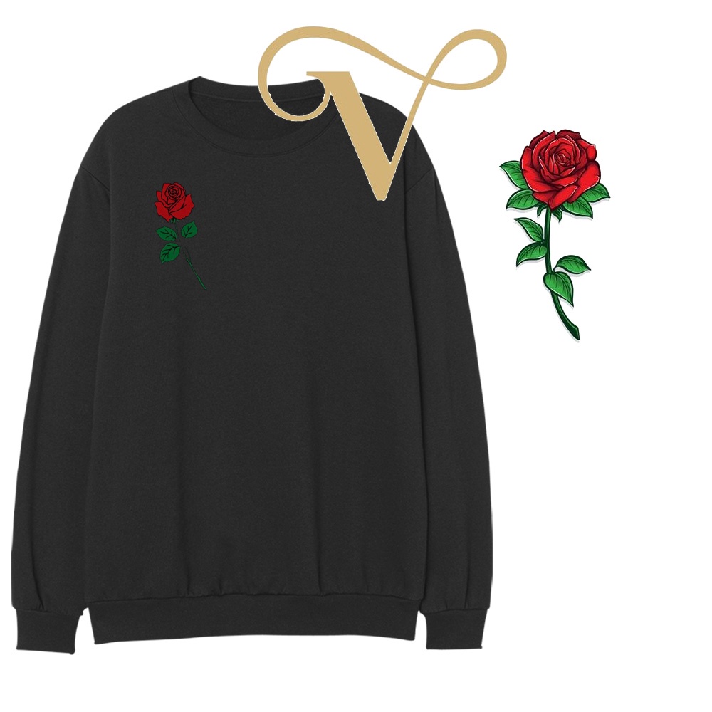 Sweater Crewneck Rose Flower Sara Wijayanto Diary Misteri