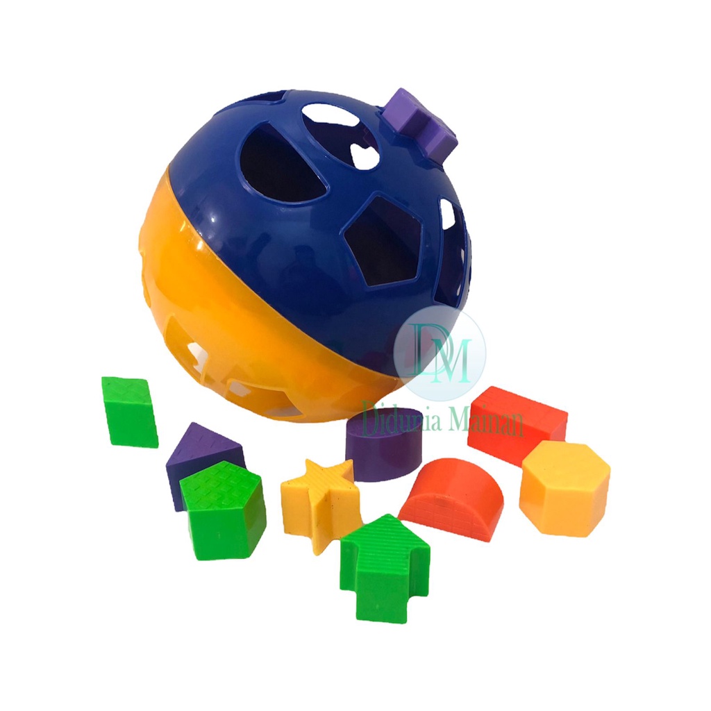 mainan edukasi anak puzzle ball bongkar pasang bola pintar balok shape sorter warna warni