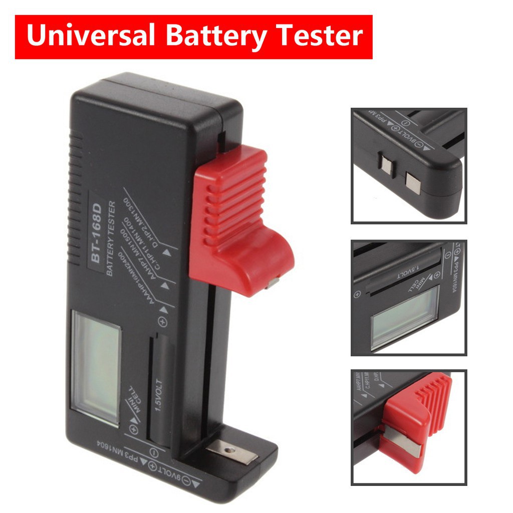 YGRETTE - Tester indikator Baterai AA AAA Volt Meter versi digital dan jarum / manual