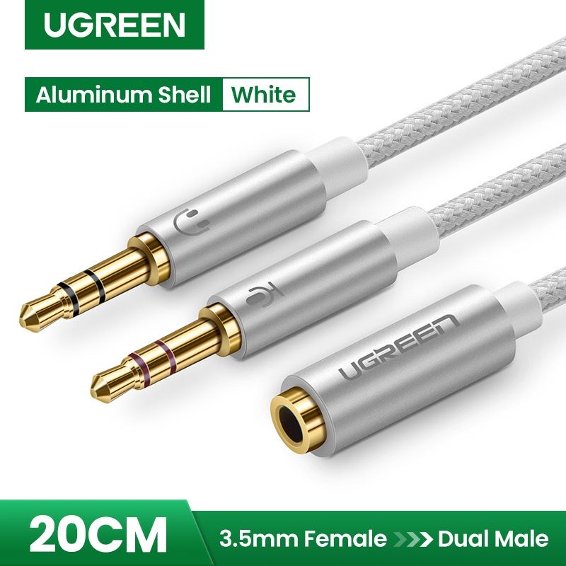 UGREEN Mic Headphone Splitter Headset Audio Microphone Adapter CTIA