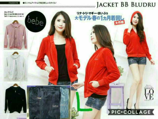 Jaket bebe beludru wanita (jaket beludru stretch)