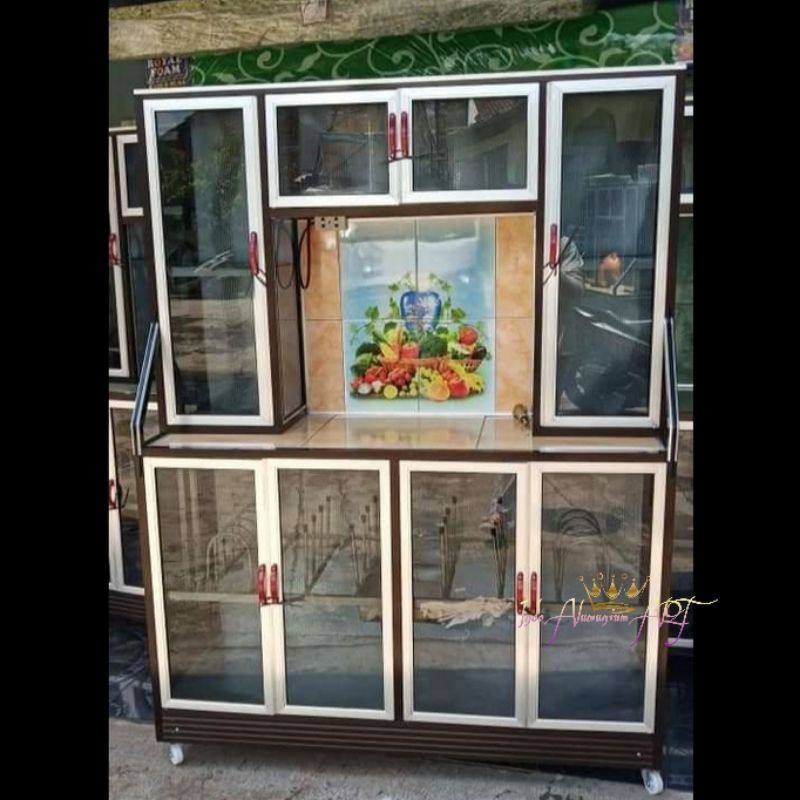 Rak Dapur Besar / Rak Piring / Gelas Serbaguna Bahan Alumunium