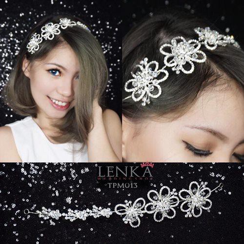 [SIAP KIRIM] AKSESORIS RAMBUT WANITA TIARA SANGGUL PESTA BUNGA PUTIH TPM013