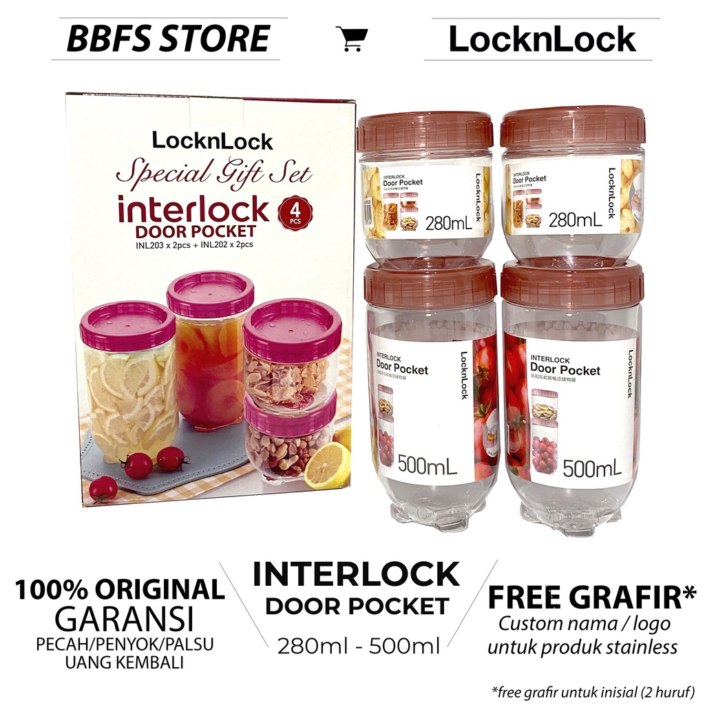 Lock n Lock Food Container Interlock Set Toples 4pcs