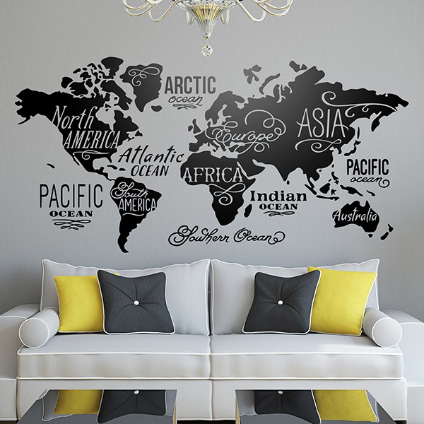 Wall Sticker Stiker dinding Peta Dunia