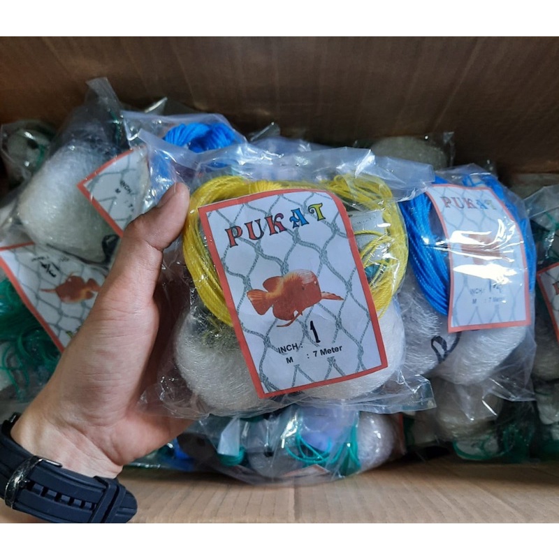 Pukat ikan jadi siap pakai panjang 7mtr 3/4inc - 3inc