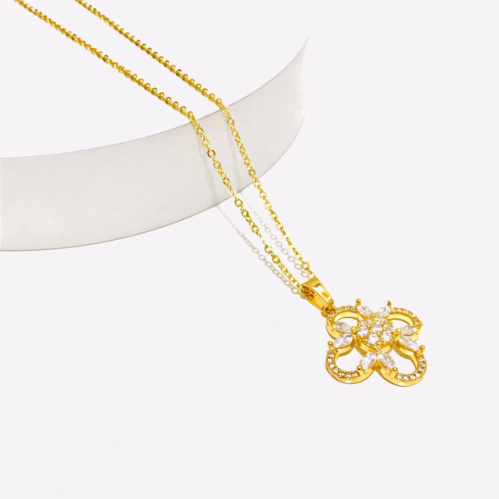 Kalung Titanium Wanita Lapis Emas KP-250