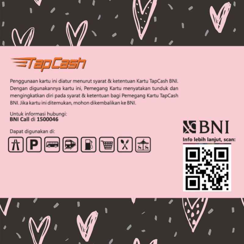 Tapcash BNI Valentine /HAPPY VALENTINE's DAY (2) edition 2022 ORI /Like eMoney eTOLL Flazz or Brizzi