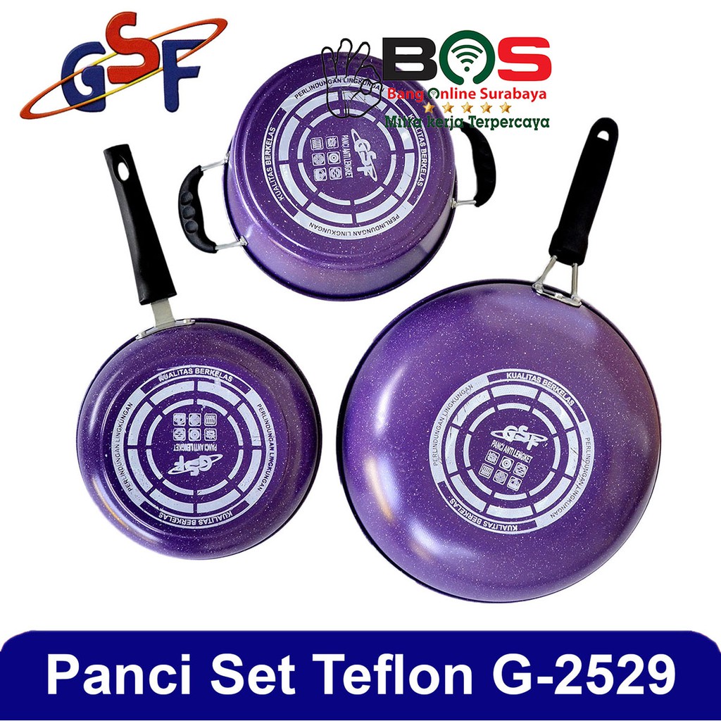 Panci Set 8pcs Wajan Set Teflon Anti Lengket GSF 2629 GSF-2629 + Utensile