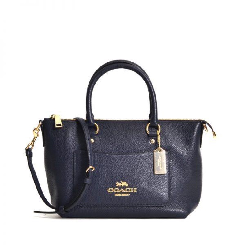 MINI EMMA SATCHEL IN PEBBLE BLACK LEATHER (31466)