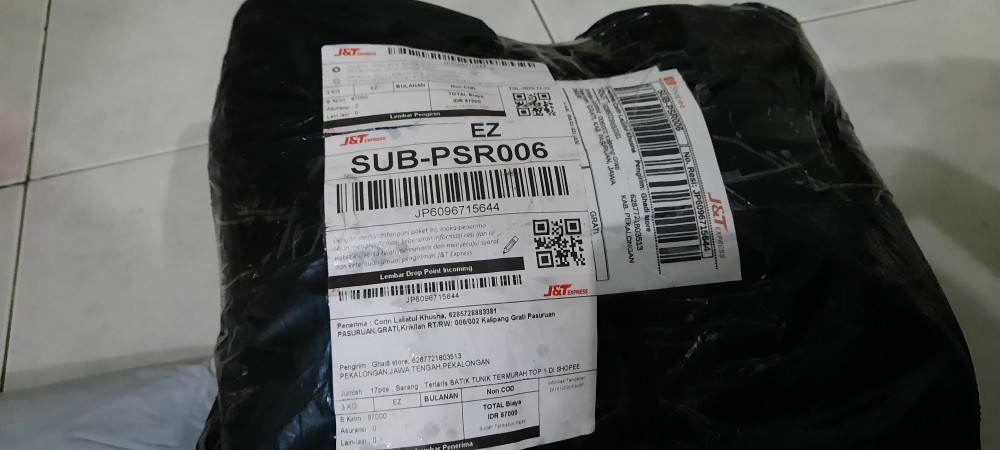 Kemeja Batik Pria Lengan Panjang Size M L Xl Xxl  Bswart Batik Hrb026 Kenongo Hem