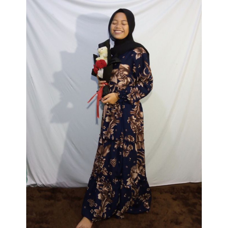 dress bunga gamis bunga dewasa