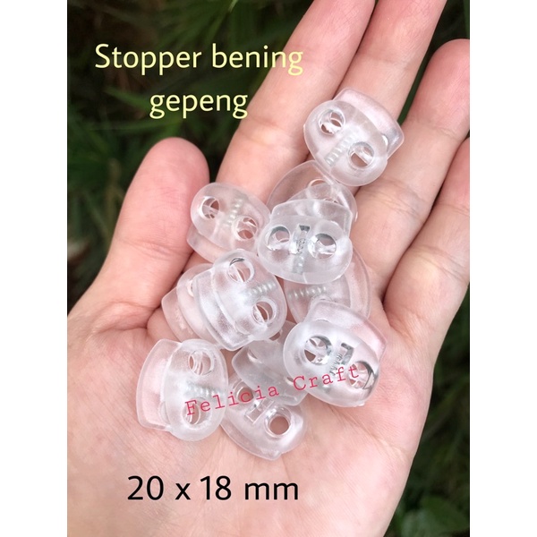 10pcs. Stopper bening gepeng 20x18mm