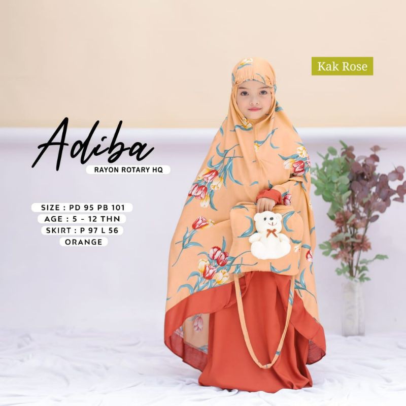 Adiba mukena kids bahan rayon ademm/mukena anak/fashionmuslim/bajuanak/rayon/mukenaanak/mukena