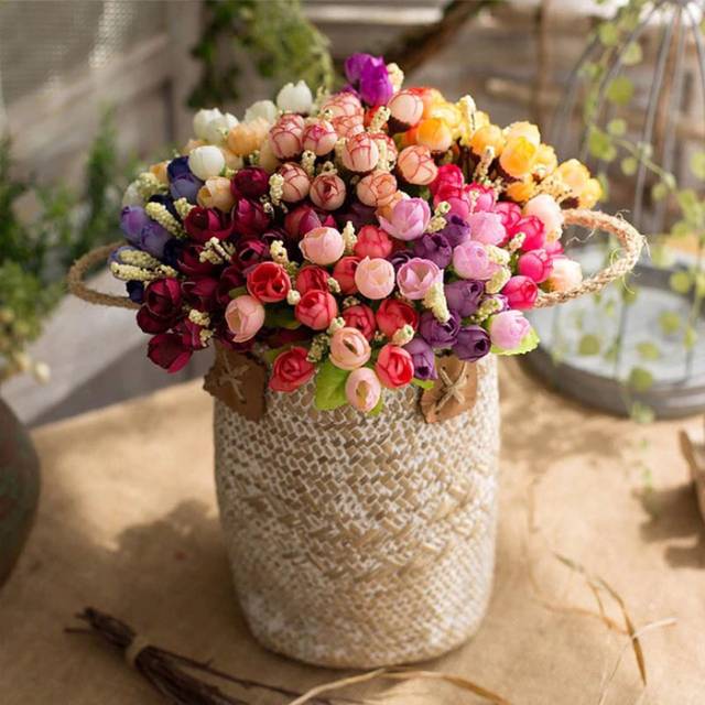 Artificial Rose Bouquet Flower Bunga Mawar Palsu Pink Merah Ungu