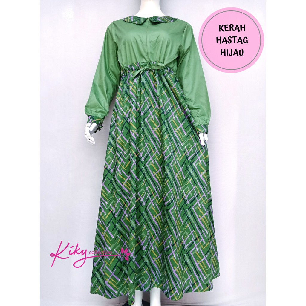 Original Gamis Katun Jepang model Kerah Hastag KIKY COLLECTION