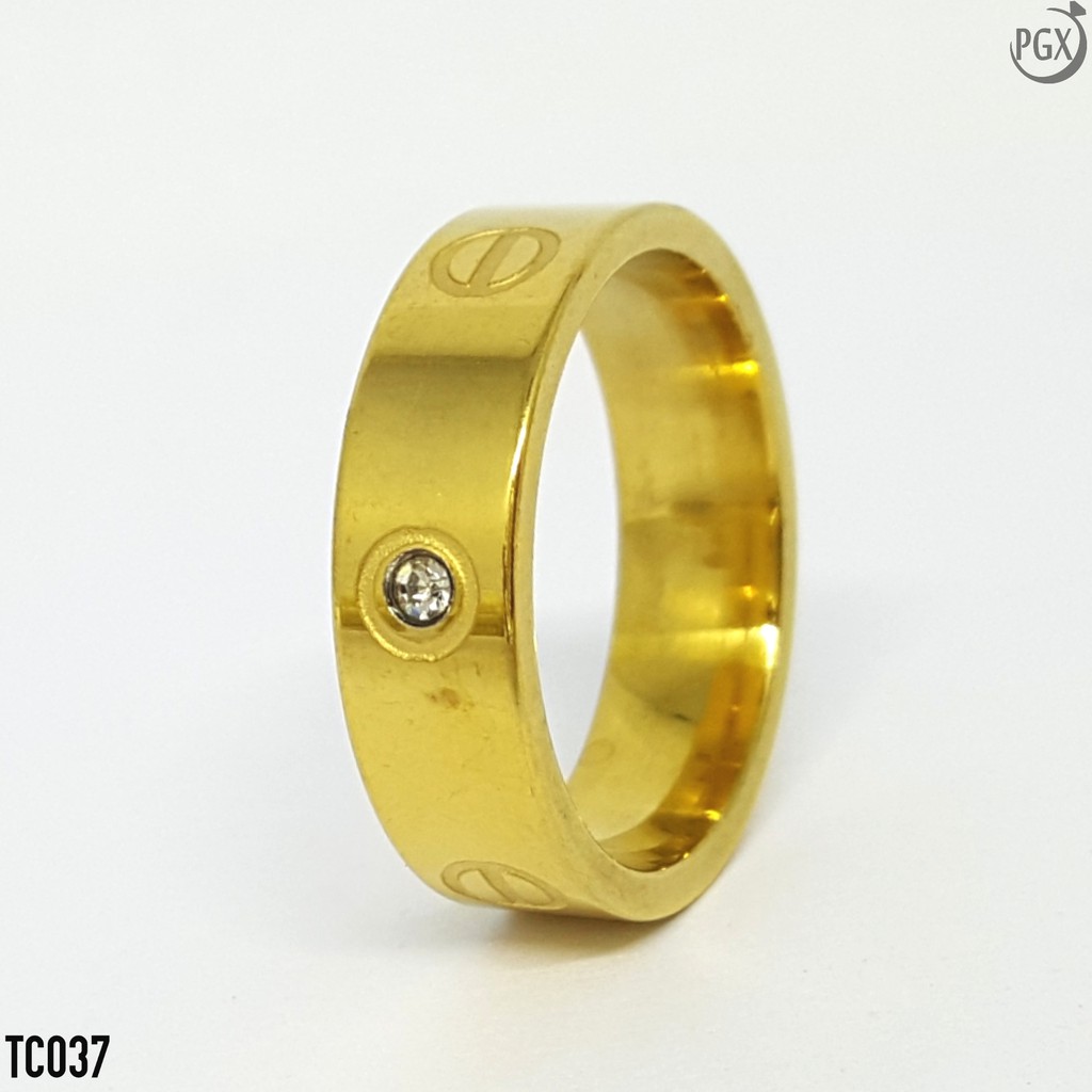 PGX Cincin Titanium Couple Silver Aksesoris Fashion Perhiasan Anti Karat - TC006