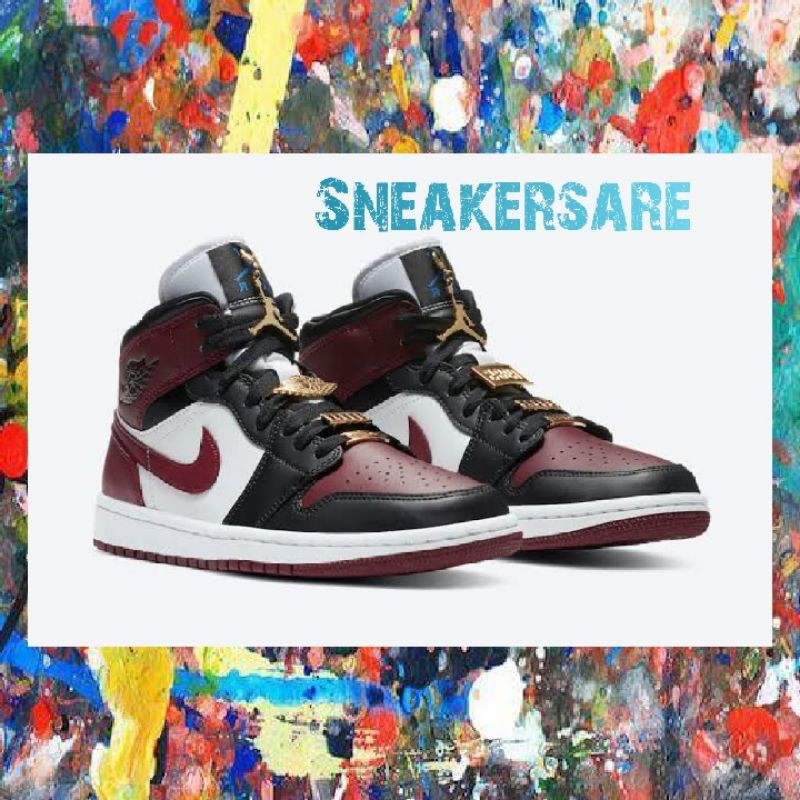 Sepatu Nike air Jordan 1 Mid Burgundy