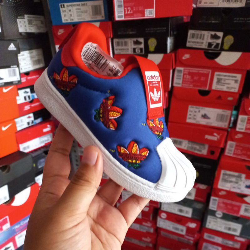 sepatu anak adidas superstar 360 blue red original