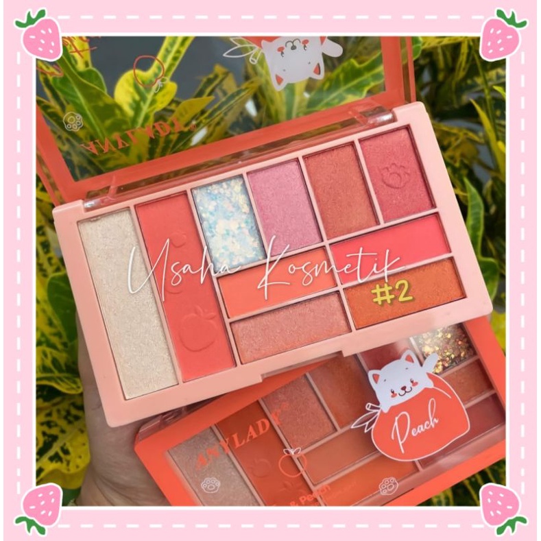 PROMO ECER!! EYESHASOW+HIGHLITHER ANYLADY PEACH/GORGEOUS EYESHADOW PALETTE 792 / 792b