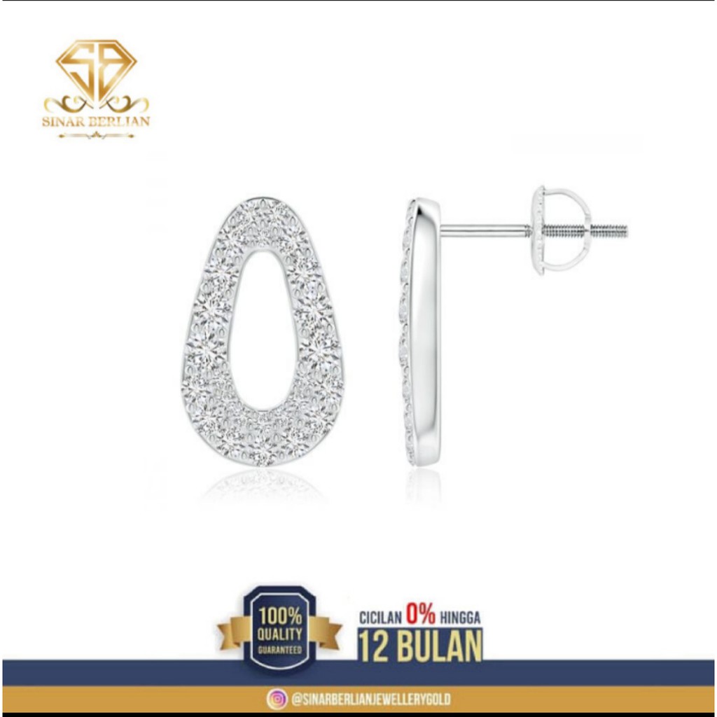 Anting emas berlian eropa asli VVS024