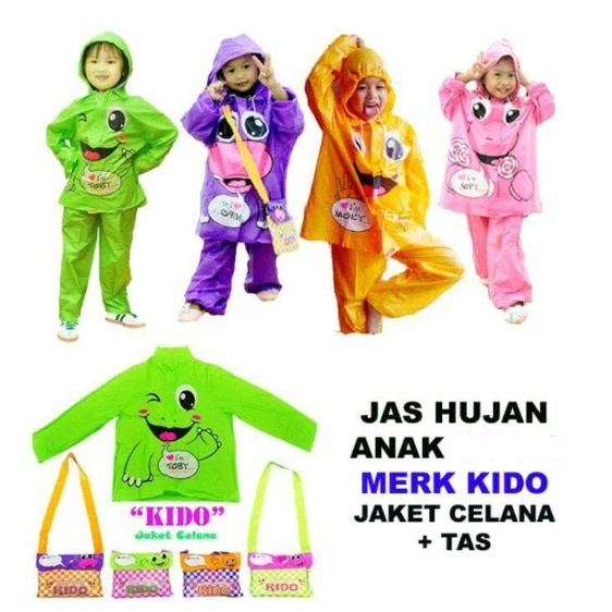 Jas hujan anak Kido / Jas Hujan Anak Laki Laki / Jas Hujan Anak Perempuan / Jktumbrella(4 - 6 Tahun)