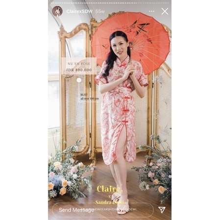 Baju Imlek Cheong Sam Dress Claire by Cynthia Tan feat Sandra Dewi