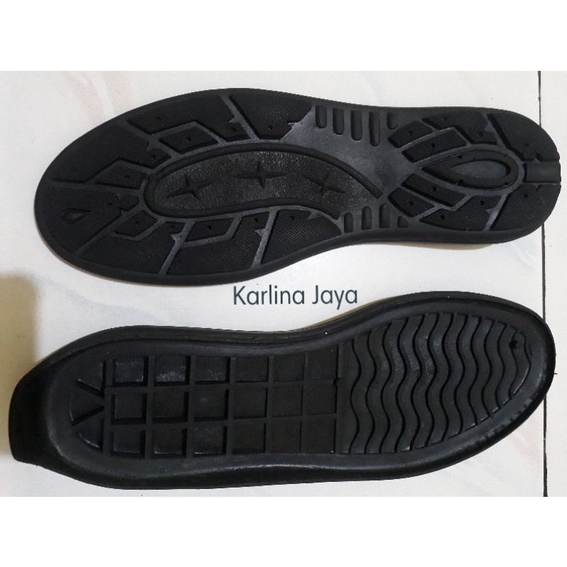 Sole karet sepatu Casual warna hitam Size 39-43