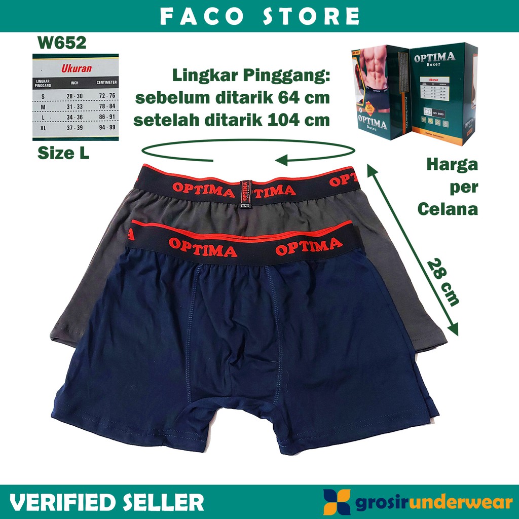 F51 - Boxer Pria - Celana Dalam Laki-Laki CD Cowok Men Underwear Bahan Nyaman - Merk OPTIMA [1 PC]