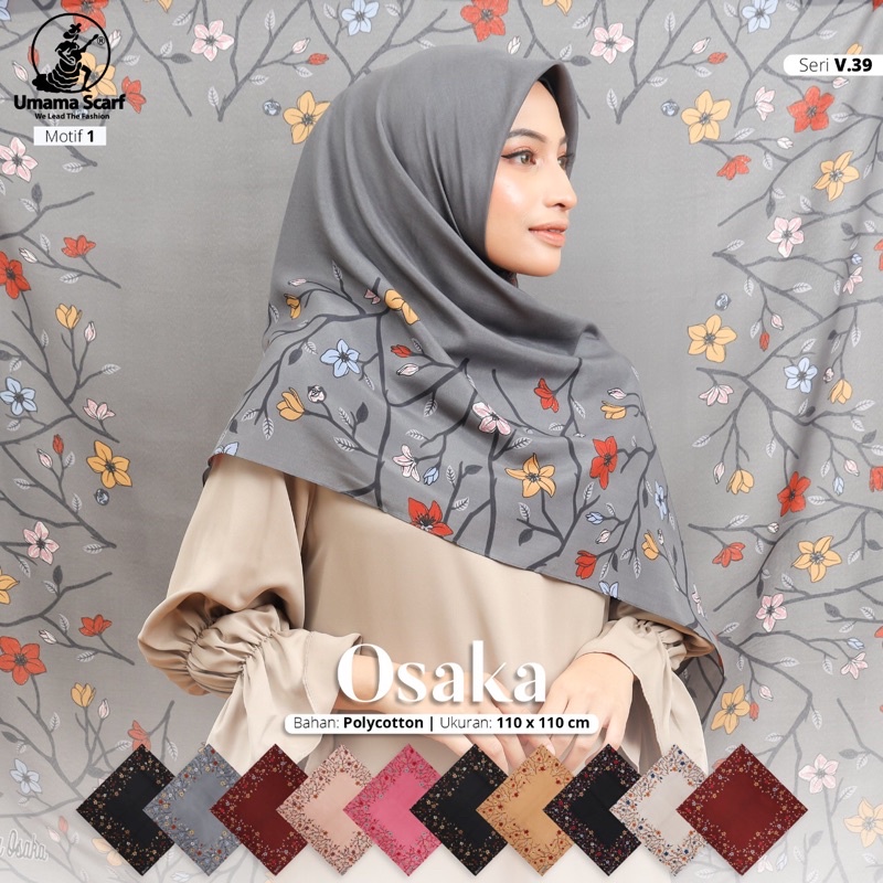 Hijab Segiempat Umama Motif Basic Voal / Jilbab umama segi empat pollycotton grosir-Motif 1 Mix Warna