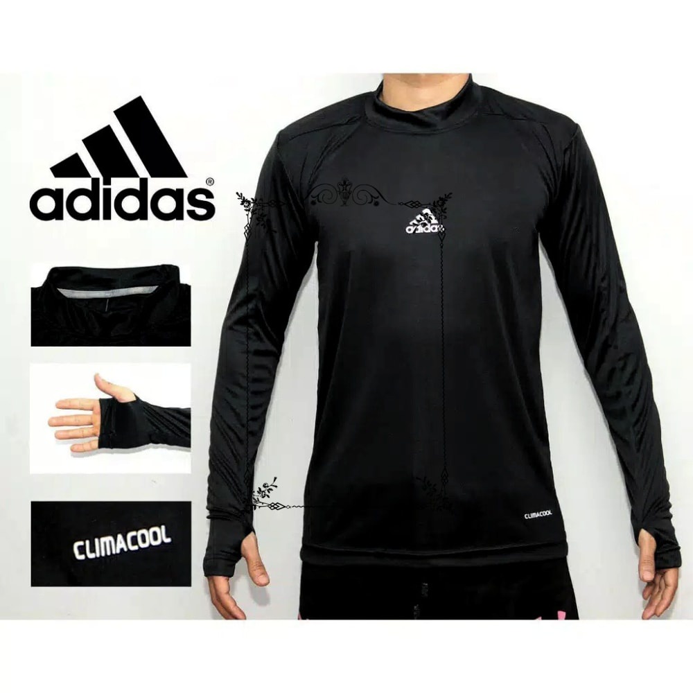 Terlaris Baselayer Manset Adidas Panjang thumbhole Hitam Grade ori Elegan