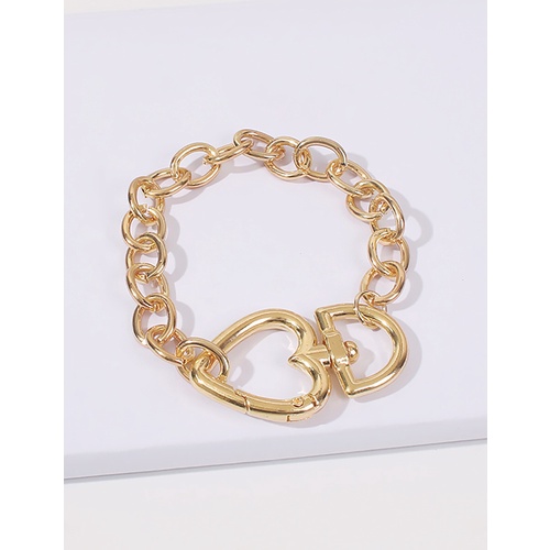 LRC Gelang Tangan Fashion Golden Alloy Chain Love Buckle Bracelet