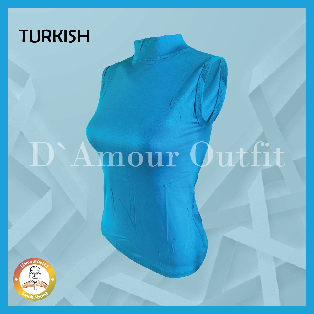 Baju Manset Tanpa Lengan Buntung Wanita Kerah Leher Turtle Neck Yukensi Lekbong Polos Dalaman Perempuan Warna Kulit Bahan Rayon Spandek Kaos Daleman Inner Iner Cewe Hijab Dewasa Anak Tangan Pendek Panjang Mangset Kutung Cewek Jumbo LD 120 140 Katun Jersey