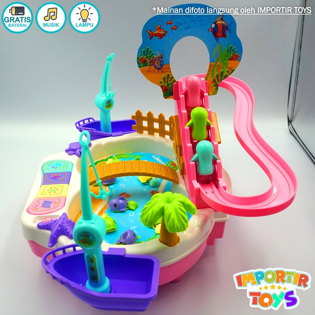 Mainan PINGUIN NAIK TANGGA &amp; MAINAN MANCING 2 in 1 (IMPORTIR TOYS QUALITY)