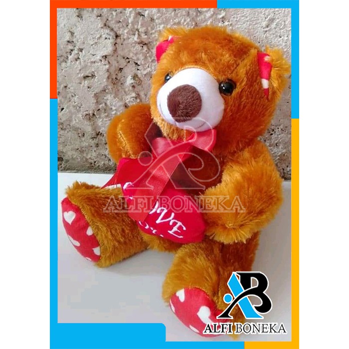 Boneka Teddy Bear M Love Murah Lucu Dan Gemesin - Boneka Beruang Lucu Dan Gemesin ukuran 30cm Rasfur