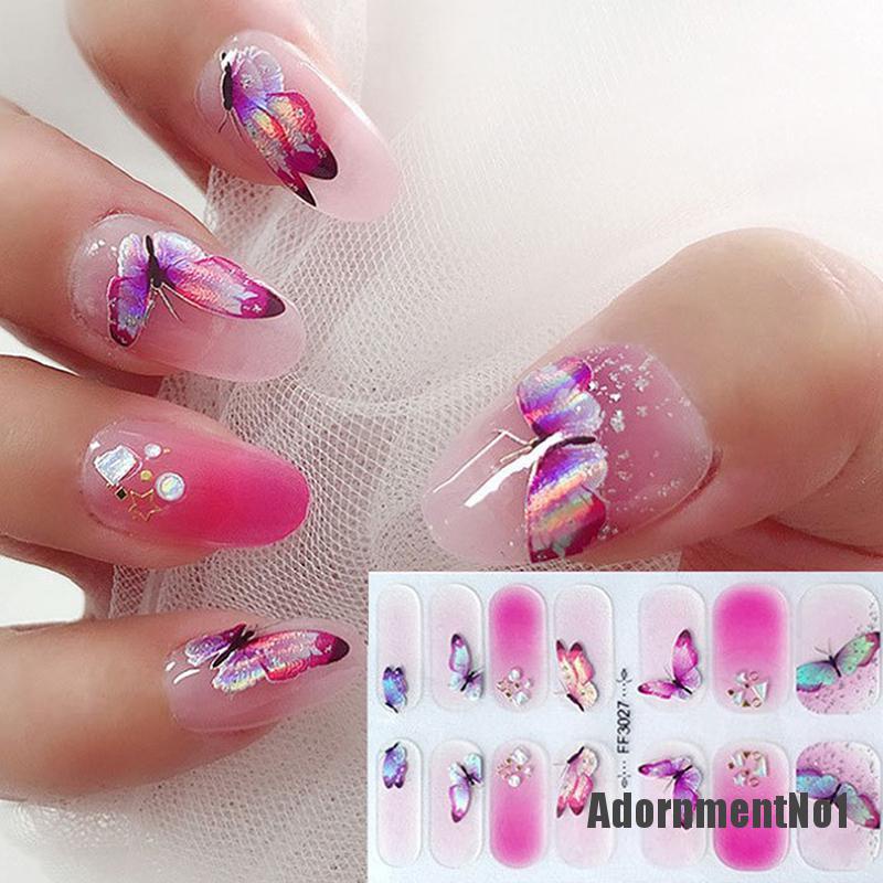 (Adornmentno1) Stiker Kuku Diy Untuk Nail Art