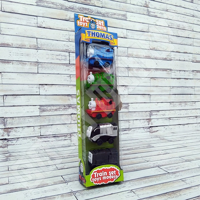 Mainan Kereta Thomas 5 pcs Bahan Plastik