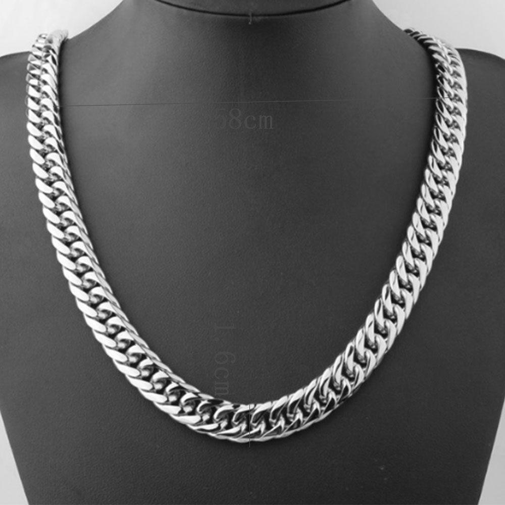 Kalung Agustina Rantai Baja Berat Curb Stainless Steel Pria