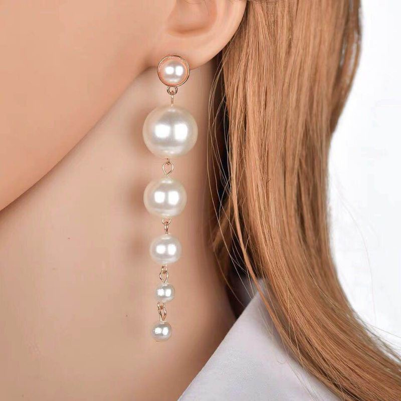 Anting faux pearl multisusun