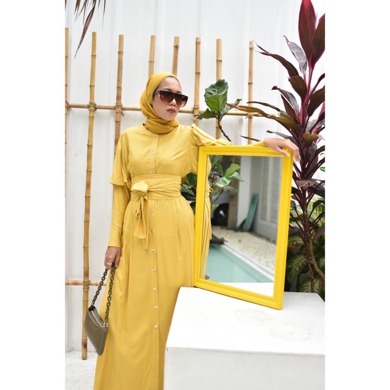 SIDELINE - Rada Dress Mustard - Aliya Series
