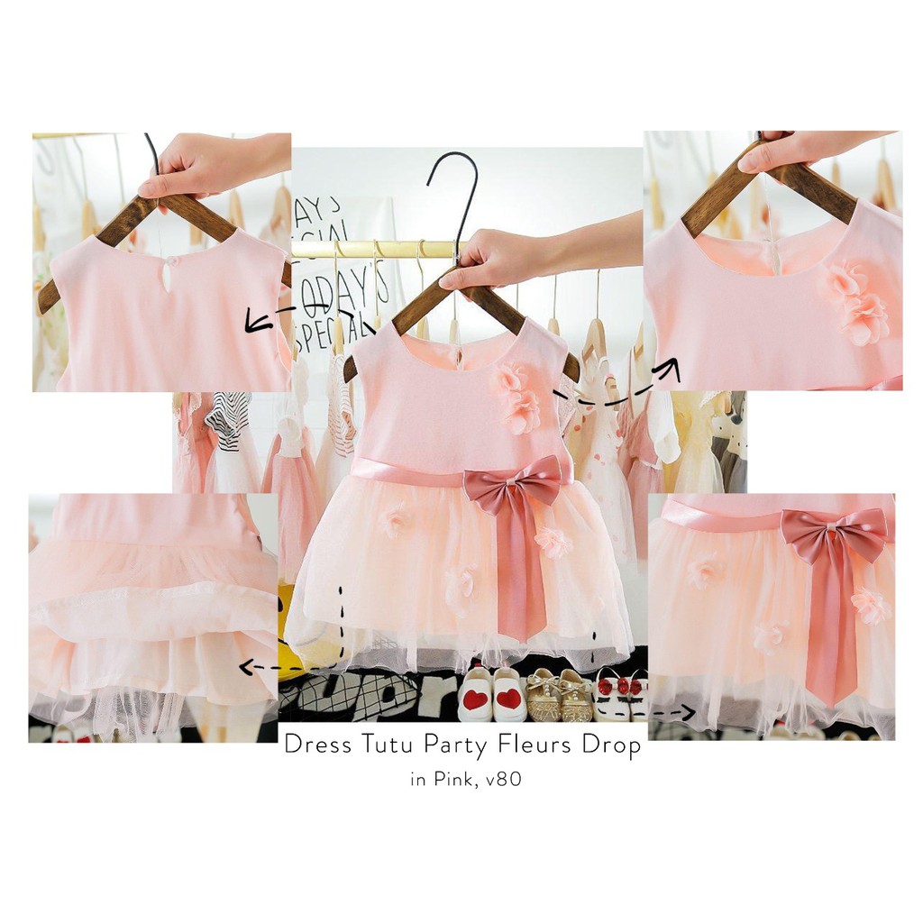 dress anak brokat korean rok tutu pesta baju import anak 1 2 3 tahun terbaru berkualitas  Fleurs